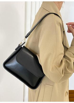 Модна чорна стильна сумка жіноча сумочка 31663 фото