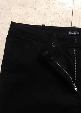 Зауженные черные штаны брюки скинни с высокой талией chicoree, l размер.3 фото