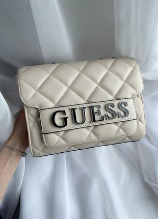 Жіноча сумка guess бежева подарунок на 8 березня8 фото