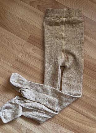 Нарядні золоті люрекс колготи h&m