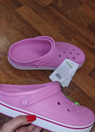 Крокс крокбенд клог рожеві crocs crocband clog off court taffy pink7 фото