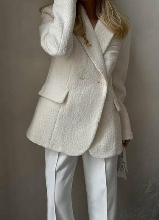 Стильный женский пиджак пальто букле7 фото