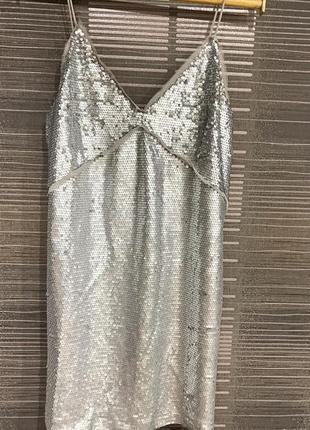 Сукня серебро mango2 фото