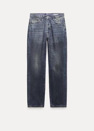 Zara джинсы с эффектом грязи, грязные брюки, брюки5 фото