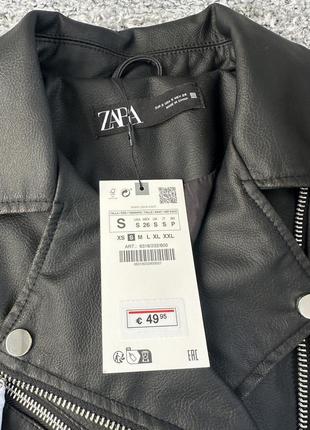 Косуха из кожзама, демисезонная куртка, кожаная zara10 фото