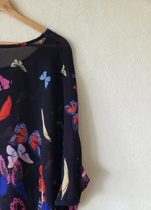 Новая итальянская блуза оверсайз принт разноцветные бабочки6 фото