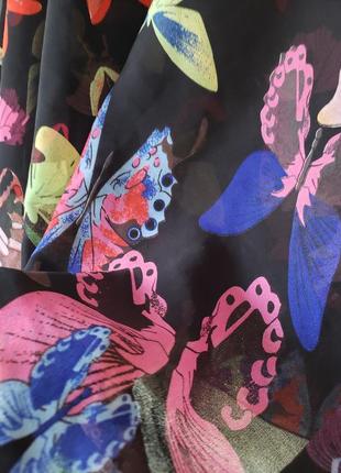 Новая итальянская блуза оверсайз принт разноцветные бабочки5 фото