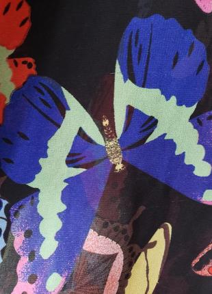 Новая итальянская блуза оверсайз принт разноцветные бабочки8 фото