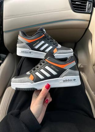 Женские кроссовки черные с оранжевым adidas drop step black orange