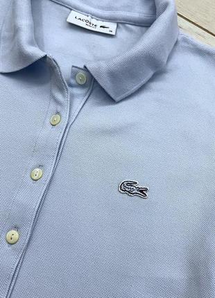 Футболка поло тенниска lacoste голубая синяя8 фото