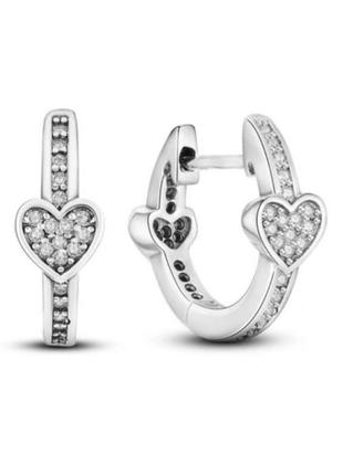 Серьги кольца серебро silver_pandora original