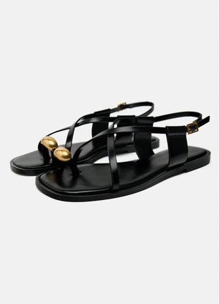 Шлепанцы черные женские zara new