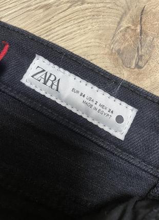 Джинсы zara новые черного цвета, не подшит низ, размер 343 фото