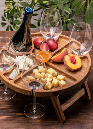 Дерев'яний винний столик для романтичної вечері 350х350х164 мм | ek-391 фото