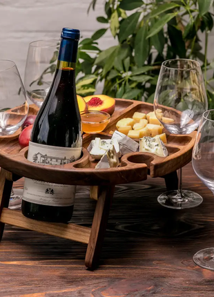 Дерев'яний винний столик для романтичної вечері 350х350х164 мм | ek-393 фото