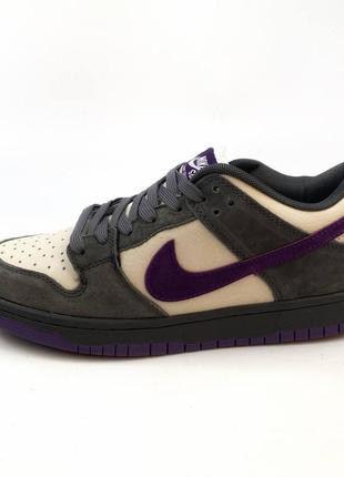 Nike sb dunk low pro purple&amp;grey3 фото
