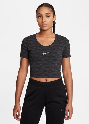 Футболка женская nike w nsw aop ss crop top   топ найк спортивний одяг футболка вкорочена укорочена