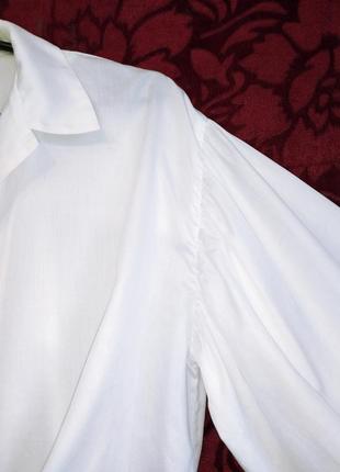 100% хлопок укороченная рубашка с пышными рукавами белая короткая блуза с обьёмными рукавами кроп топ блузка7 фото