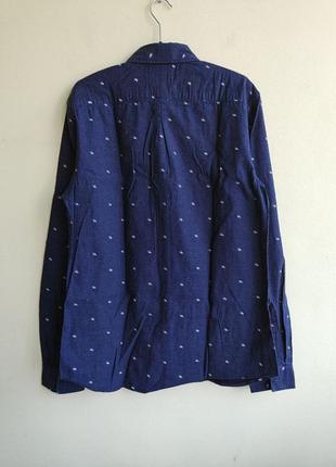 Плотная мужская хлопковая рубашка slim fit scotch&soda amsterdam blauw2 фото