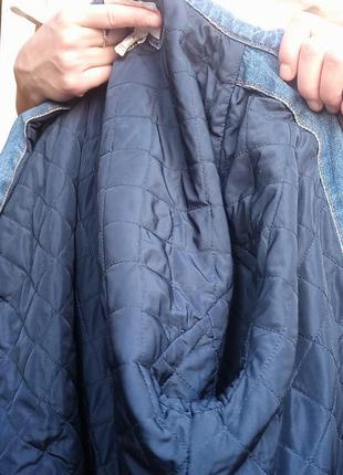 Удлиненная утепленная джинсовая куртка джинсовка4 фото