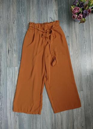 Женские укороченные брюки кюлоты цвет горчица р.xs/s2 фото