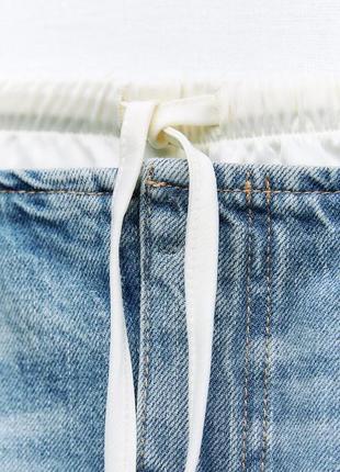 Контрастная джинсовая юбка trf6 фото