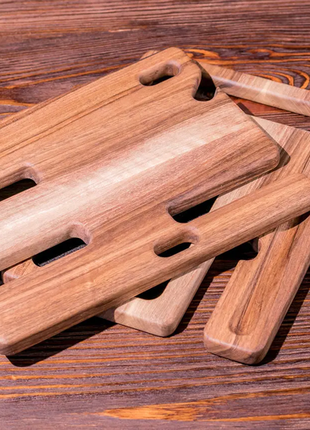 Органайзер-підставка з деревини грецького горіха для стандартних гаджетів «слайдер»6 фото