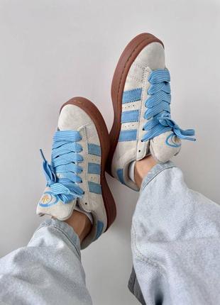 Адедас кампус adidas campus « light grey / blue »7 фото