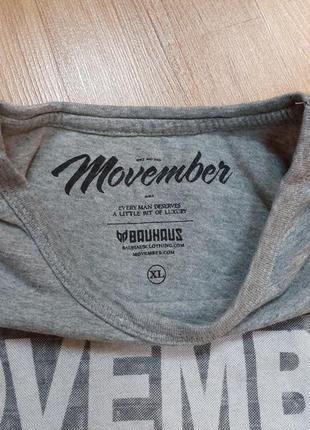 Новая серая мужская футболка movember bauhaus xl размер3 фото