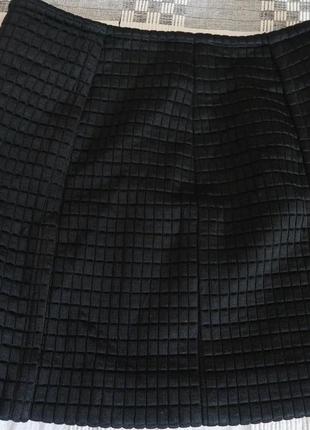 Спідниця дизайнерська чорна стьобана luisa beccaria, розмір евро 42