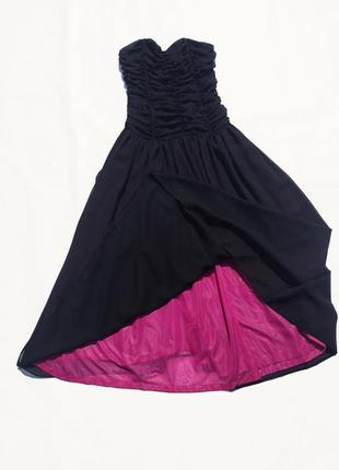 Винтажное вечернее чёрное длинное платье с корсетом1 фото