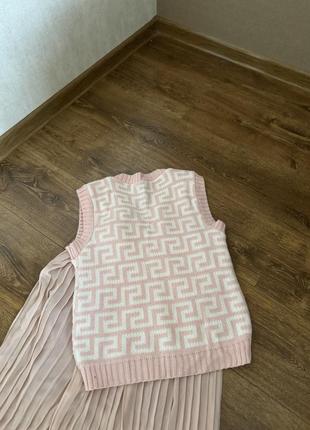 Стильная кофта пуловер шерстяная жилетка розовая размер xs-s италия4 фото