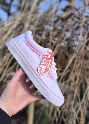 Распродажа vans old school белые розовые полоски кеды кроссовки мокасины слипоны вансы 36 ( 35 ) 37 38 39 40 р 22.5-25 см3 фото