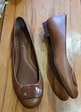 Оригинальные кожанные балетки туфли ralph lauren