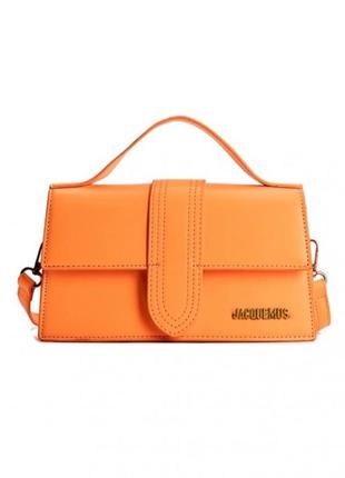 Женская сумка jacquemus в ярко оранжевом цвете модель bambino