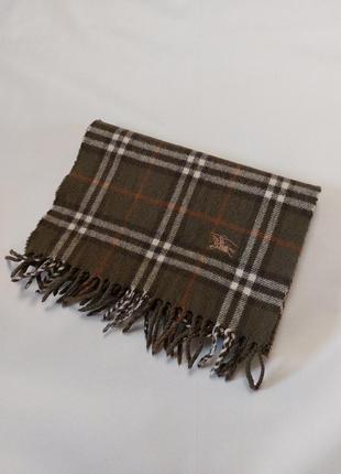 Шарф vintage burberry london green check wool scarf