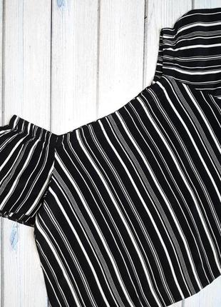 💥1+1=3 базовая черная блуза блузка в полоску new look, размер 44 - 466 фото