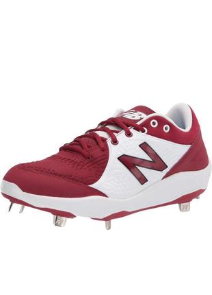 Бутси new balance men fresh foam 3000 v5 metal baseball shoes red maroon white1 фото