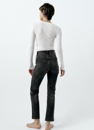 Джинсы straight fit high waist от zara,5 фото