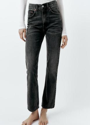 Джинсы straight fit high waist от zara,