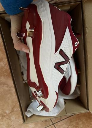 Бутси new balance men fresh foam 3000 v5 metal baseball shoes red maroon white6 фото