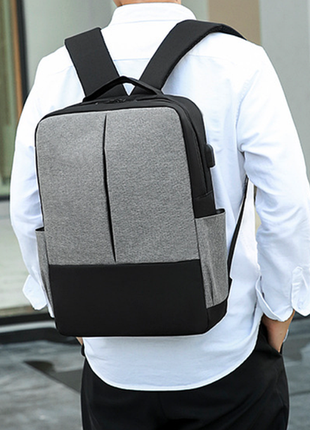 Набір чоловічий рюкзак + чоловіча сумка планшетка + гаманець клатч чорний4 фото