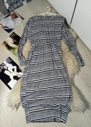 Сукня полоска трикотаж  довга сукня1 фото