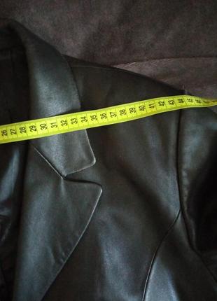 Черный кожаный винтажный пиджак8 фото