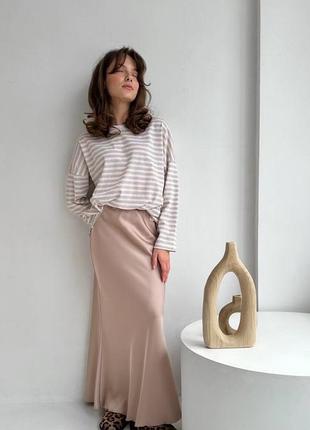 Женская оверсайз тельняшка❤️ полосатый лонгслив стильный в полоску из хлопка3 фото