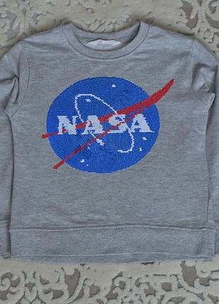 H&amp;m, детский свитшот для мальчиков серого цвета nasa в хорошем состоянии