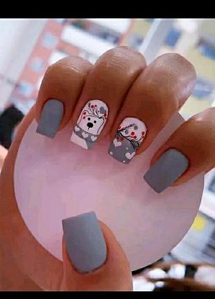 Накладні нігті короткі середні довгі квадрат тіпси френч блистки сердця білі чорні...