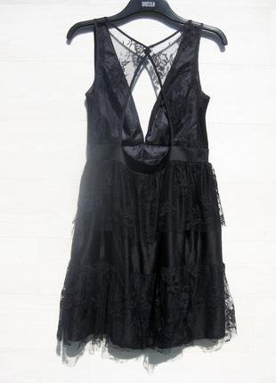 Красивое чёрное платье с гипюром открытая спинка nelly eve англия3 фото