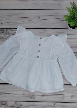 Біла блуза тунічка 3-4р.2 фото