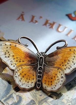 Винтажная серебряная бабочка